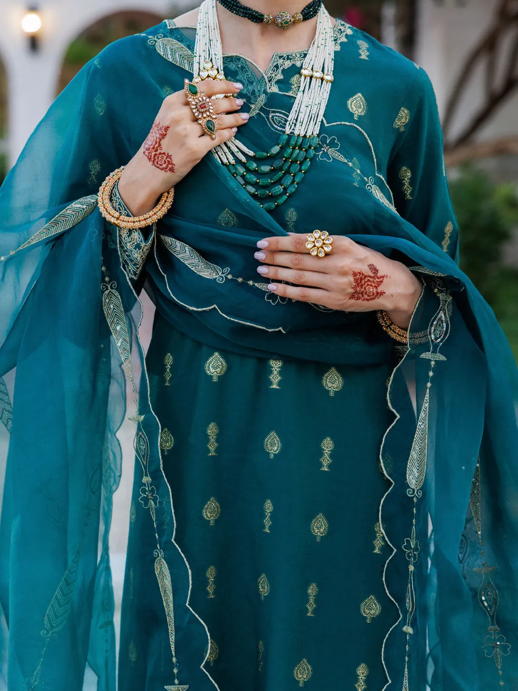 GREEN VISCOSE JACQUARD 3PC STITCHED | ALP-3PS-2053/S FB-2053A sold by Junaid Jamshed product image thumbnail 5