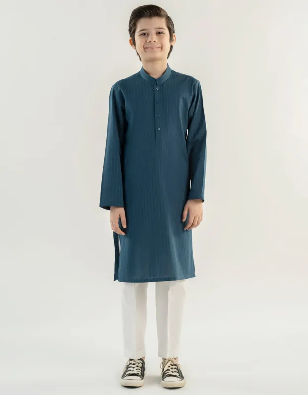 BLUE COTTON KURTA | JCK-A-39212/S24/DMR3379-PN sold by Junaid Jamshed