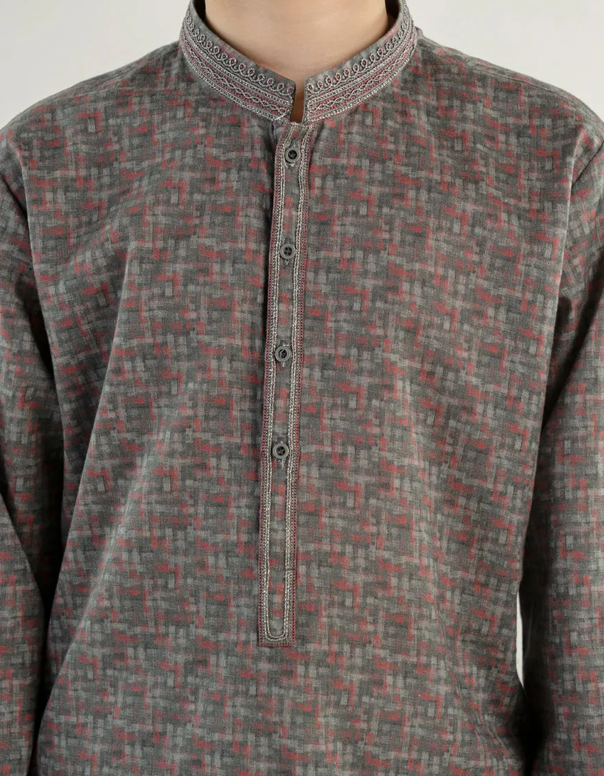 GREY COTTON KURTA | JCK-A-39232/S24/JJ9552-SF sold by Junaid Jamshed product image thumbnail 3
