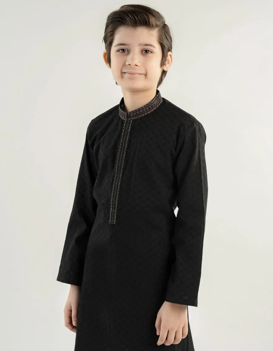 BLACK COTTON KURTA | JCK-A-47316/S24/JJ1096-SF sold by Junaid Jamshed product image thumbnail 2