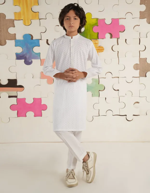 WHITE COTTON KURTA | JCK-A-47317/S24/JJ1098-SF sold by Junaid Jamshed