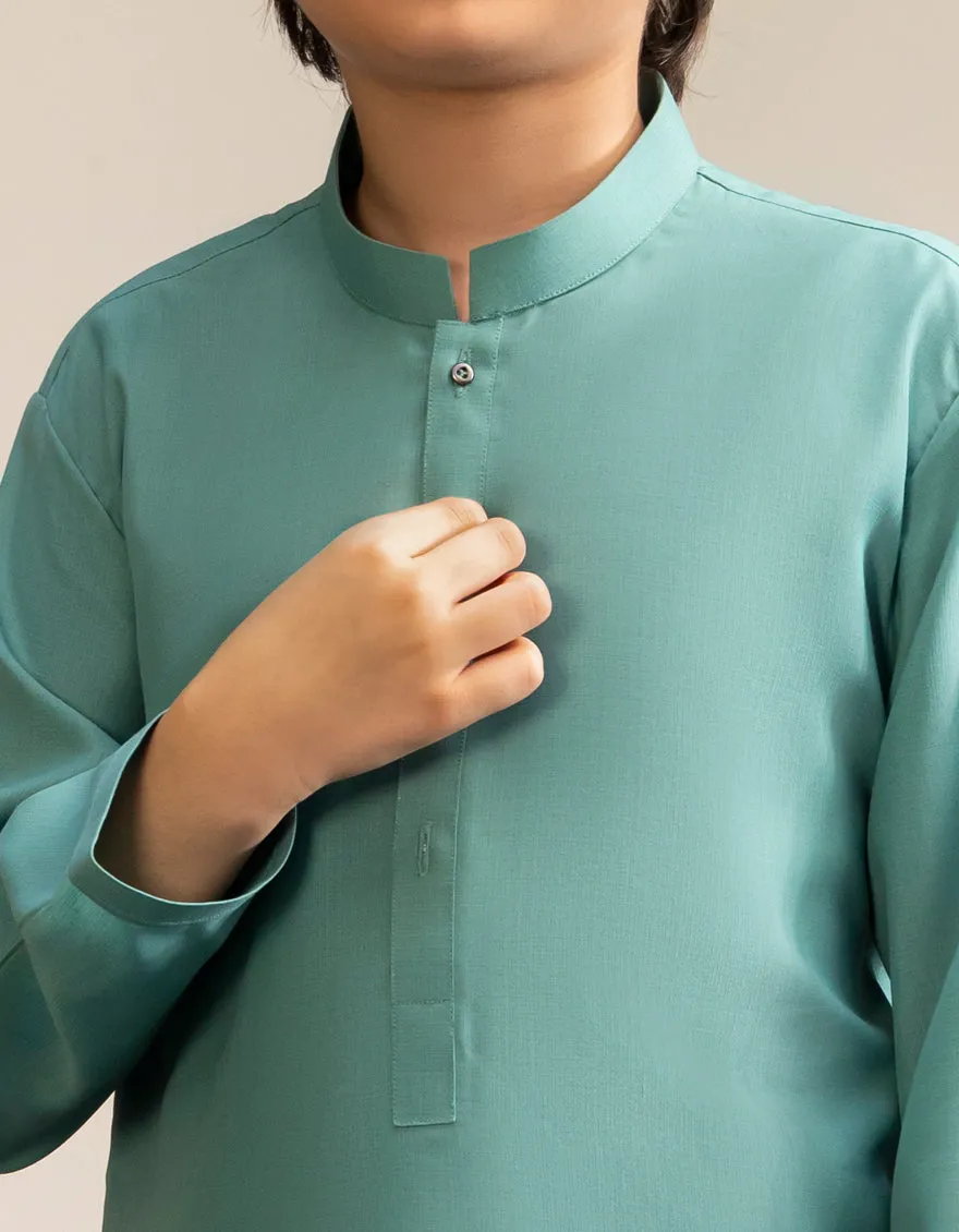 GREEN BLENDED KURTA TROUSERS | JCKP-A-39275/S25/JJ9363-PN sold by Junaid Jamshed product image thumbnail 3