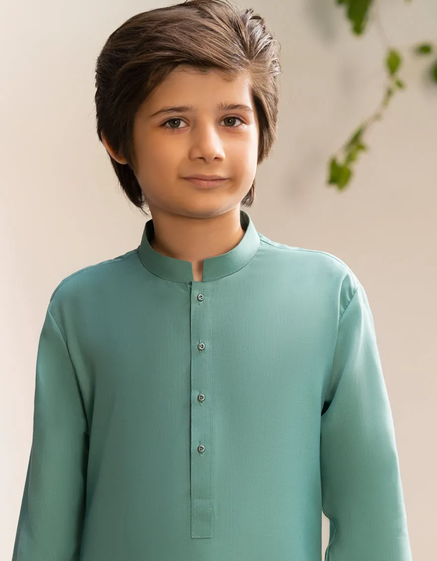 GREEN BLENDED KURTA TROUSERS | JCKP-A-39275/S25/JJ9363-PN sold by Junaid Jamshed product image thumbnail 2