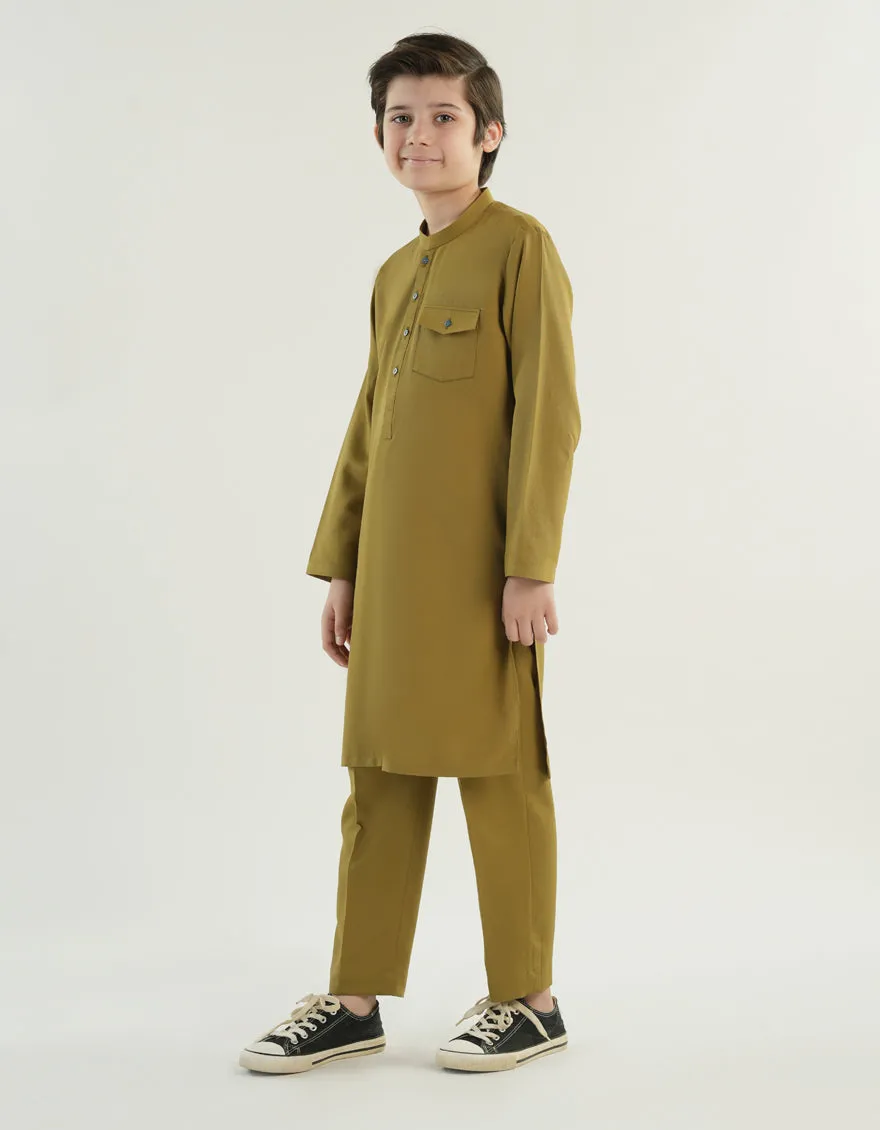 GREEN BLENDED KURTA TROUSERS | JCKP-A-46483/S24/JJ9617-CL sold by Junaid Jamshed product image thumbnail 2