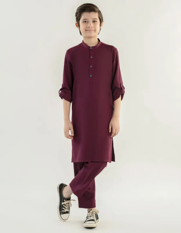 PURPLE BLENDED KURTA TROUSERS | JCKP-A-46499/S24/JJ9617-CL sold by Junaid Jamshed