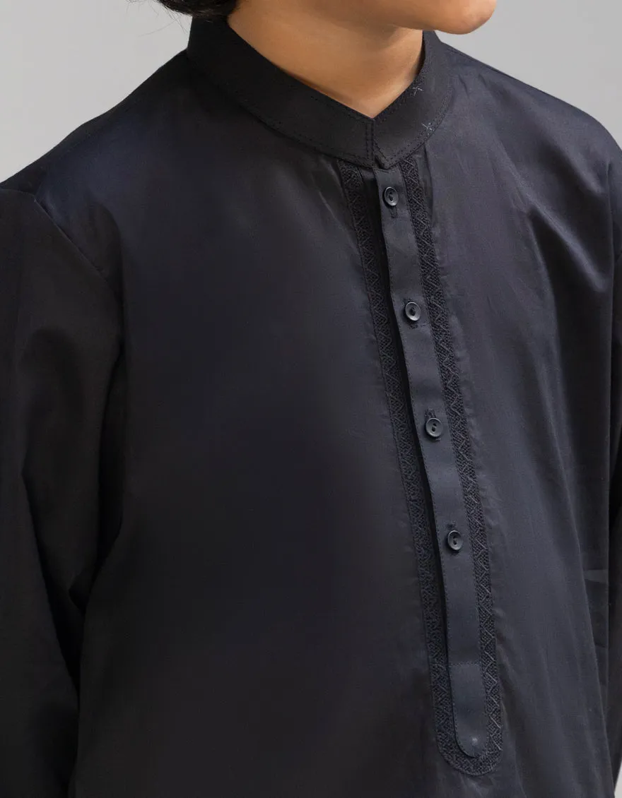 BLACK COTTON KURTA | JCK-S-90486/S25/JJ9212-SF sold by Junaid Jamshed product image thumbnail 2