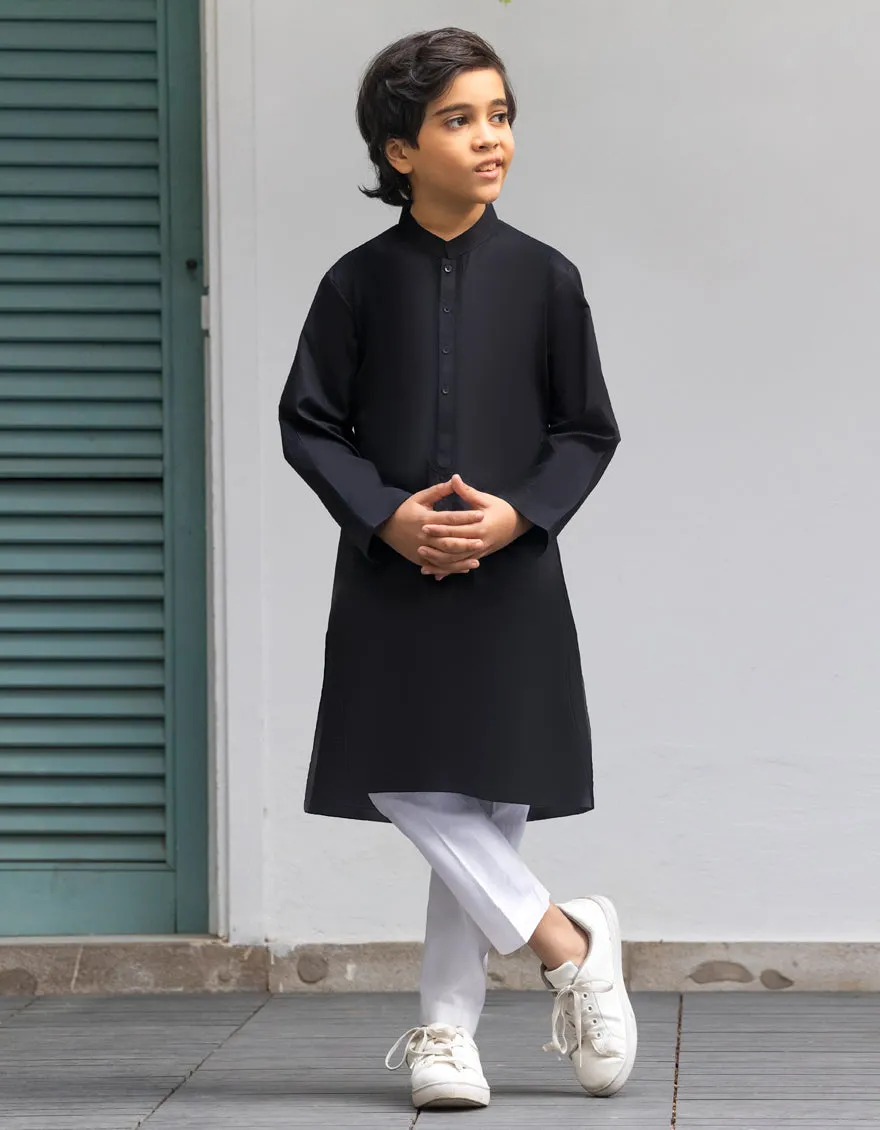 BLACK COTTON KURTA | JCK-S-90486/S25/JJ9212-SF sold by Junaid Jamshed product image thumbnail 3
