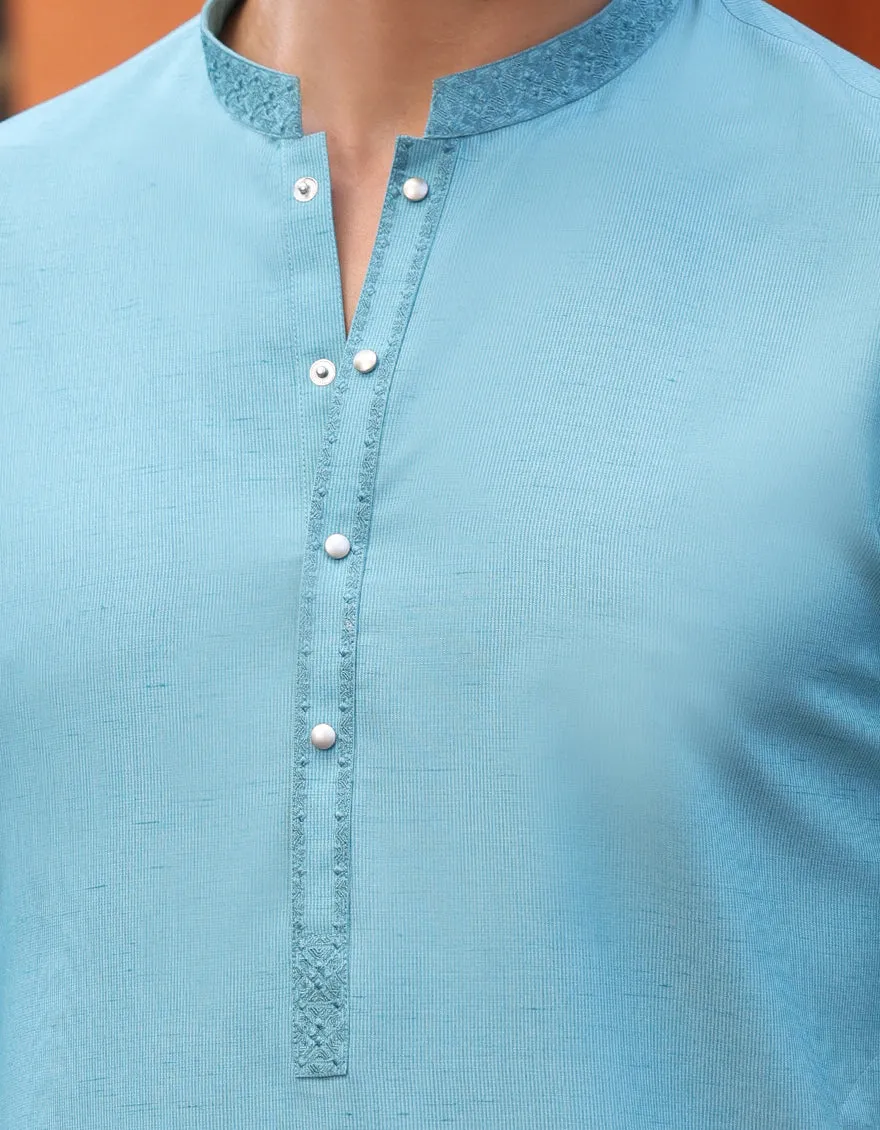 GREEN BLENDED KURTA | JJK-A-33060/S25/JJ9360-SF sold by Junaid Jamshed product image thumbnail 3