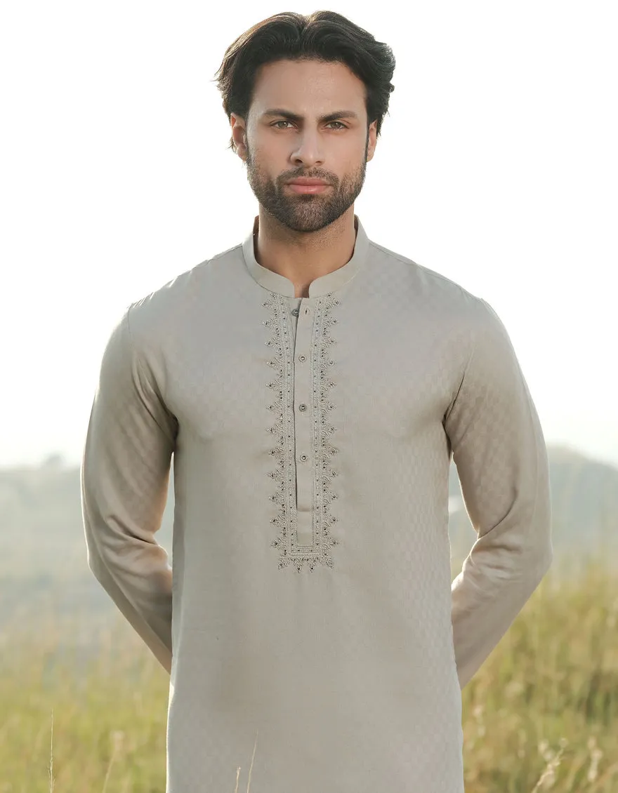 GREEN BLENDED KURTA | JJK-A-34929/S24/JJ9592-FL sold by Junaid Jamshed product image thumbnail 2