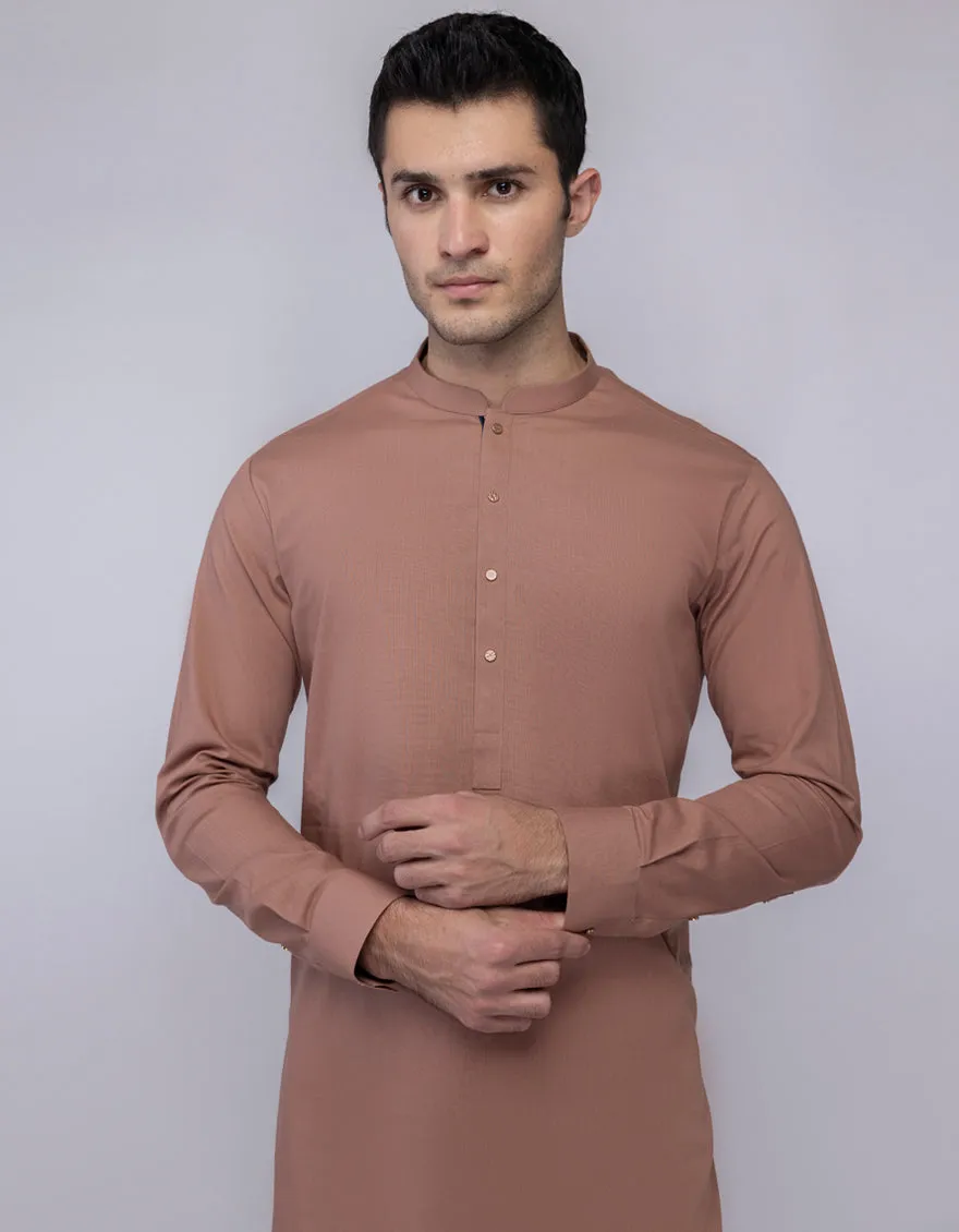 BROWN COTTON KURTA TROUSERS | JJKP-A-33203/S25/JJ9631-CL sold by Junaid Jamshed product image thumbnail 2