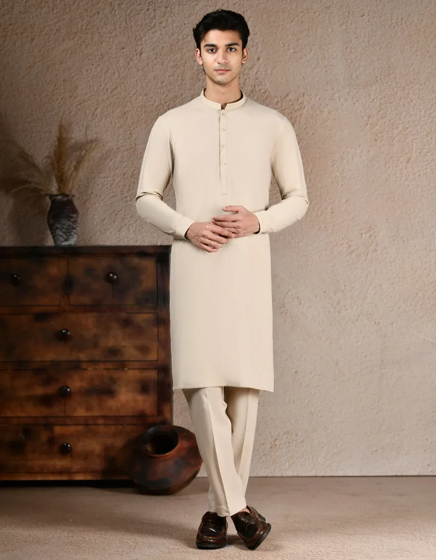 BROWN BLENDED KURTA TROUSERS | JJKP-A-34995/S25/JJ10063-SF sold by Junaid Jamshed