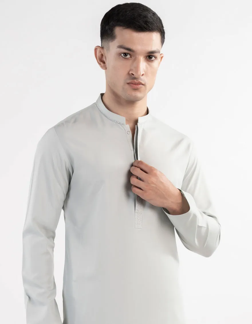 BLUE BLENDED KURTA TROUSERS | JJKP-A-46517/S24/JJ9371-SF sold by Junaid Jamshed product image thumbnail 4