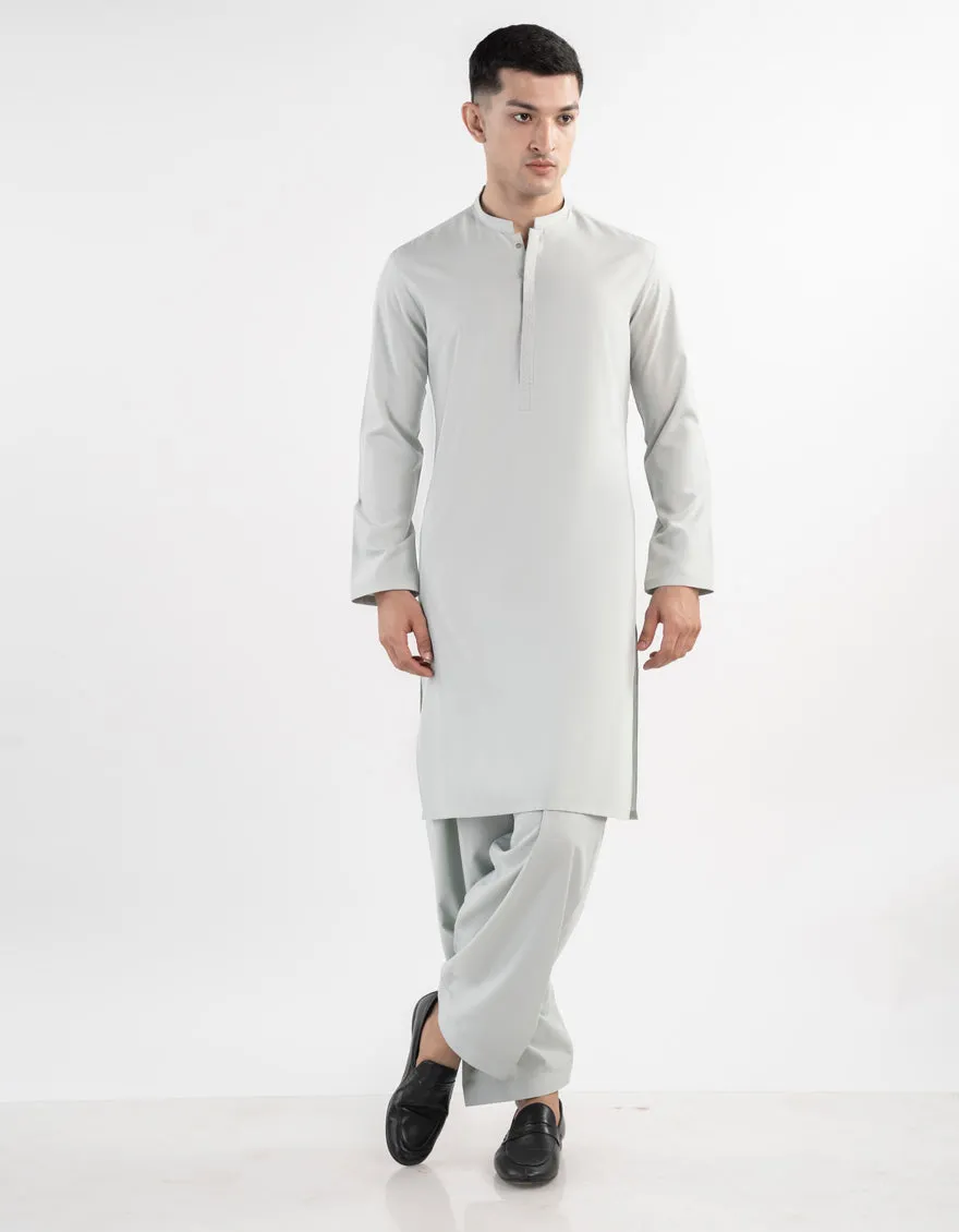 BLUE BLENDED KURTA TROUSERS | JJKP-A-46517/S24/JJ9371-SF sold by Junaid Jamshed
