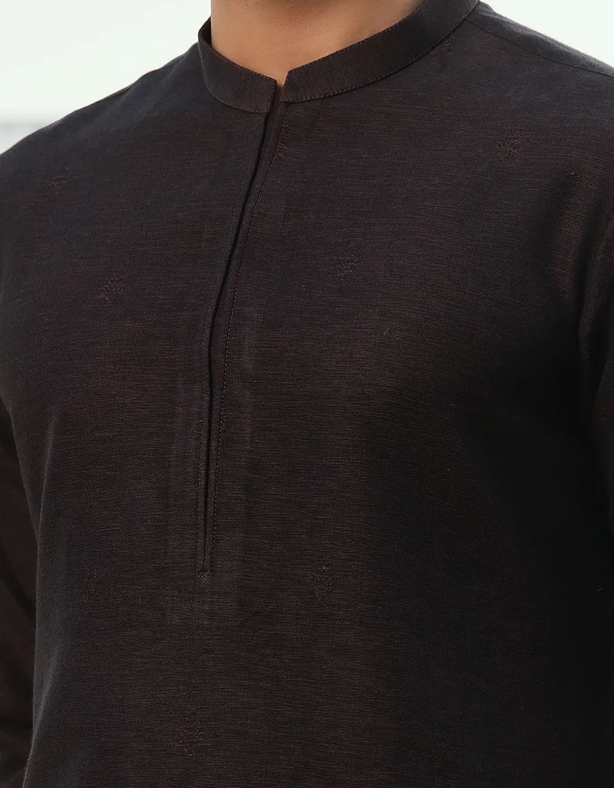 RED COTTON KURTA TROUSERS | JJKP-W-47359/S24/JJ9662-FL sold by Junaid Jamshed product image thumbnail 3