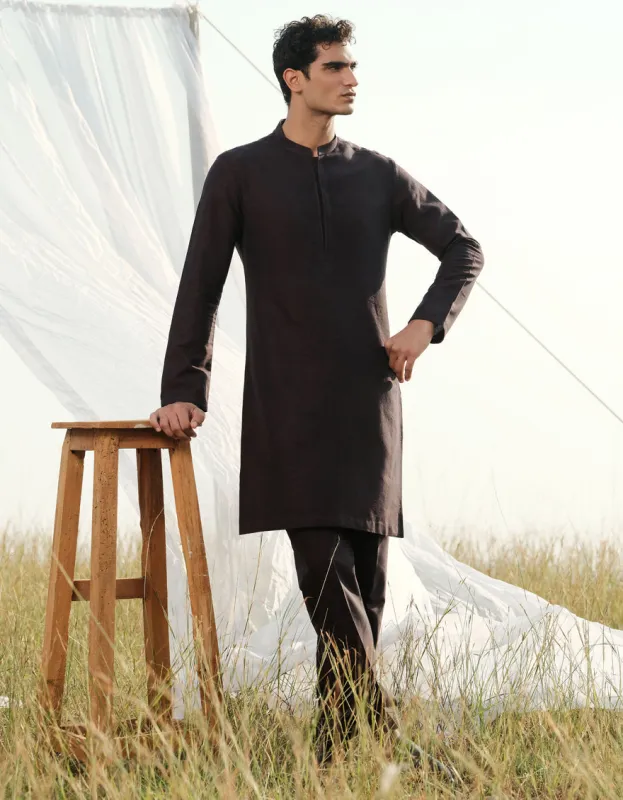 RED COTTON KURTA TROUSERS | JJKP-W-47359/S24/JJ9662-FL sold by Junaid Jamshed