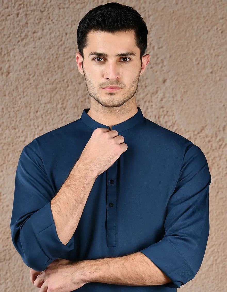 BLUE COTTON KURTA | JJK-S-39308/S25/JJ5252-FL sold by Junaid Jamshed product image thumbnail 2