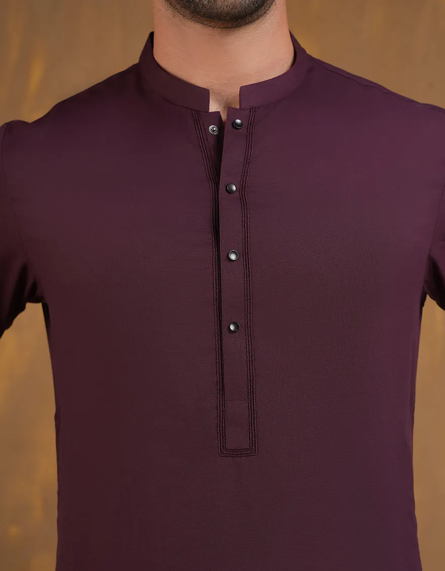 RED BLENDED KAMEEZ SHALWAR | JJKS-A-90502/S24/JJ9663-SF sold by Junaid Jamshed product image thumbnail 5