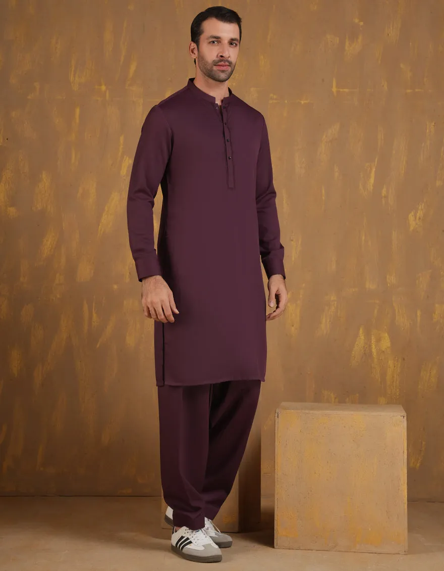 RED BLENDED KAMEEZ SHALWAR | JJKS-A-90502/S24/JJ9663-SF sold by Junaid Jamshed product image thumbnail 3