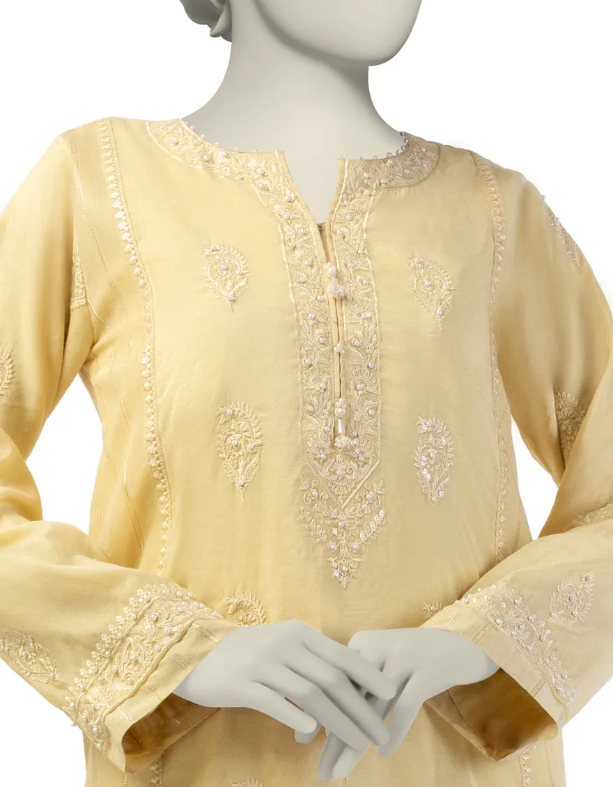 YELLOW PAPER COTTON KURTI | JJLK-S-JFS-25-208 FB/ELFESYA-8 sold by Junaid Jamshed product image thumbnail 2