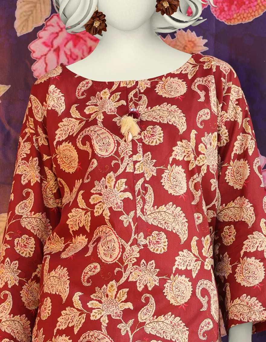 BROWN LAWN KURTI | JJLK-S-JSS-25-305 FB/ESSENTIAL-05 sold by Junaid Jamshed product image thumbnail 3