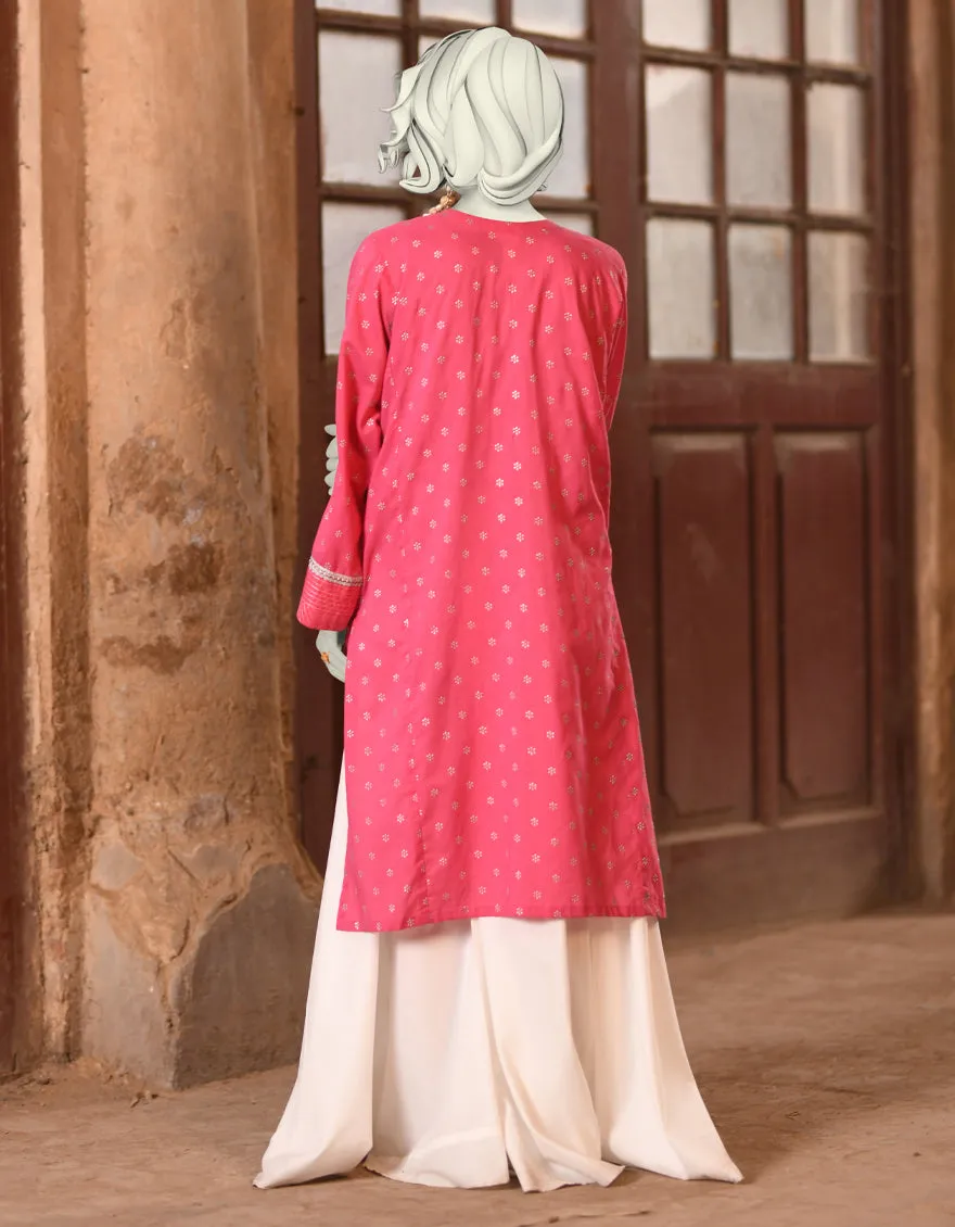 PINK LAWN KURTI | JJLK-S-JSS-25-336 FB/FOIL ZARI-04 sold by Junaid Jamshed product image thumbnail 2