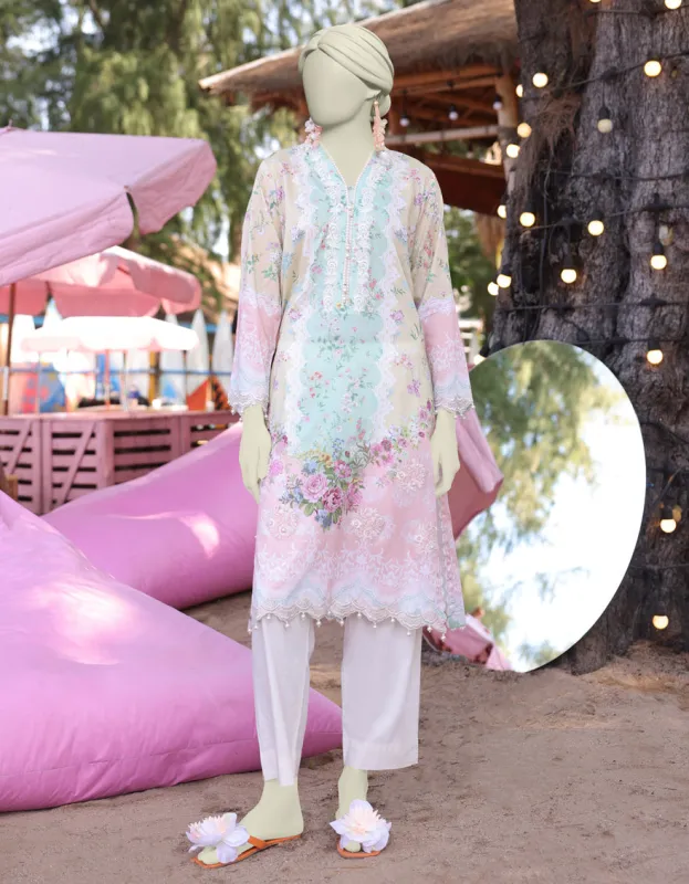 MULTICOLOR LAWN KURTI | JJLK-S-JSS-25-348 FB/FLORAL LACE-4 sold by Junaid Jamshed
