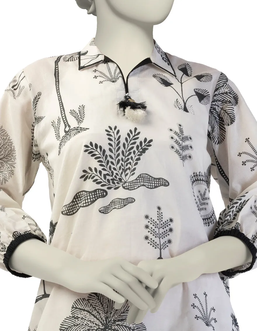 WHITE LAWN KURTI | JJLK-S-JSS-25-389 FB/TRIBAL TREASURES-1 sold by Junaid Jamshed product image thumbnail 2