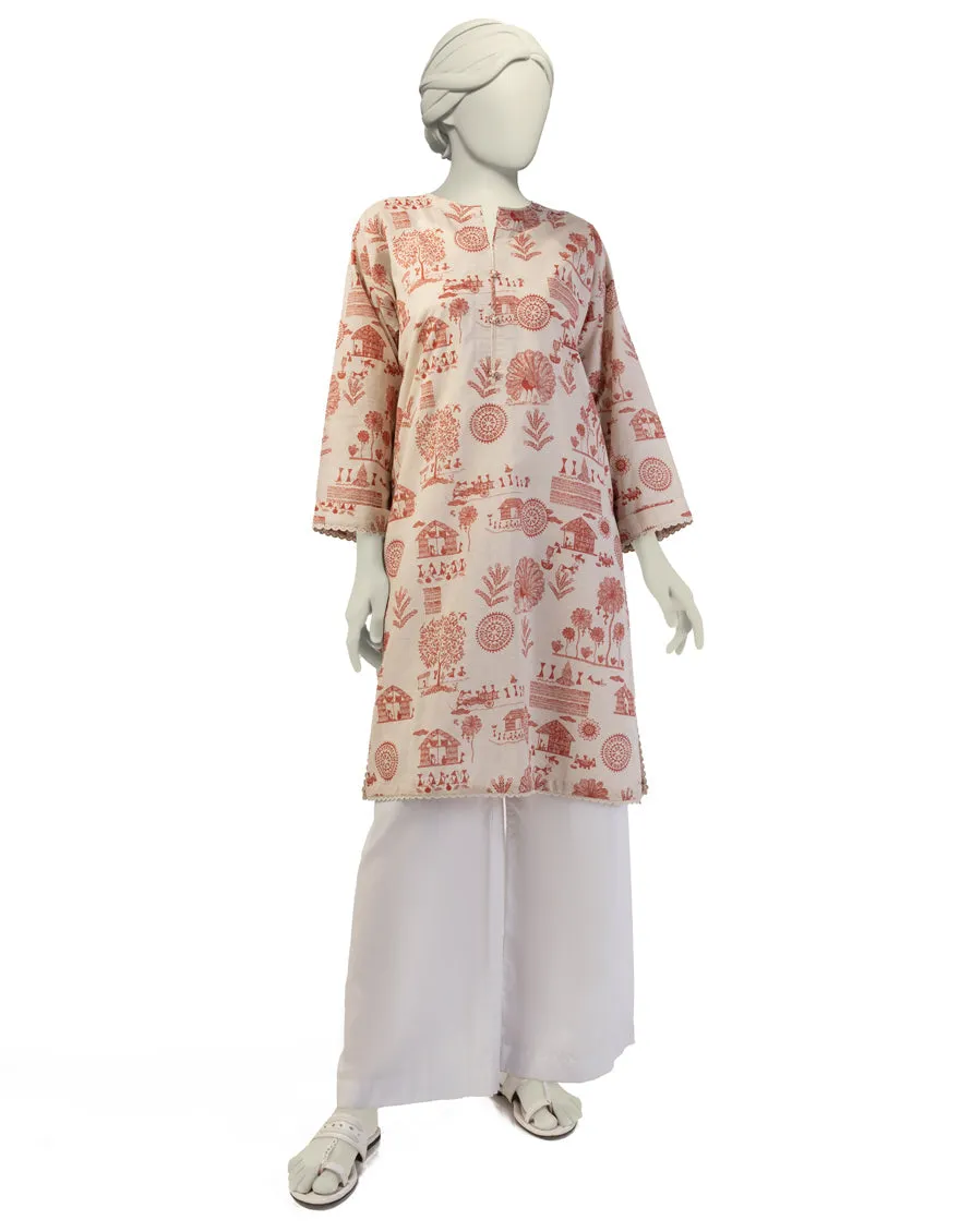 WHITE LAWN KURTI | JJLK-S-JSS-25-391 FB/TRIBAL TREASURES-03 sold by Junaid Jamshed