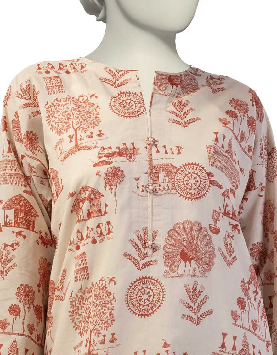 WHITE LAWN KURTI | JJLK-S-JSS-25-391 FB/TRIBAL TREASURES-03 sold by Junaid Jamshed product image thumbnail 2