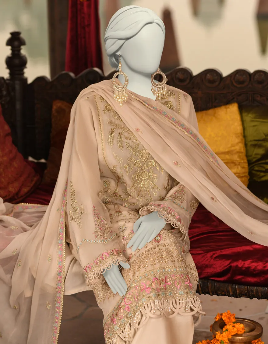 WHITE ORGANZA 3PC UNSTITCHED | JJLS-S-JFU-25-702 FB/FALAK-02 sold by Junaid Jamshed product image thumbnail 2