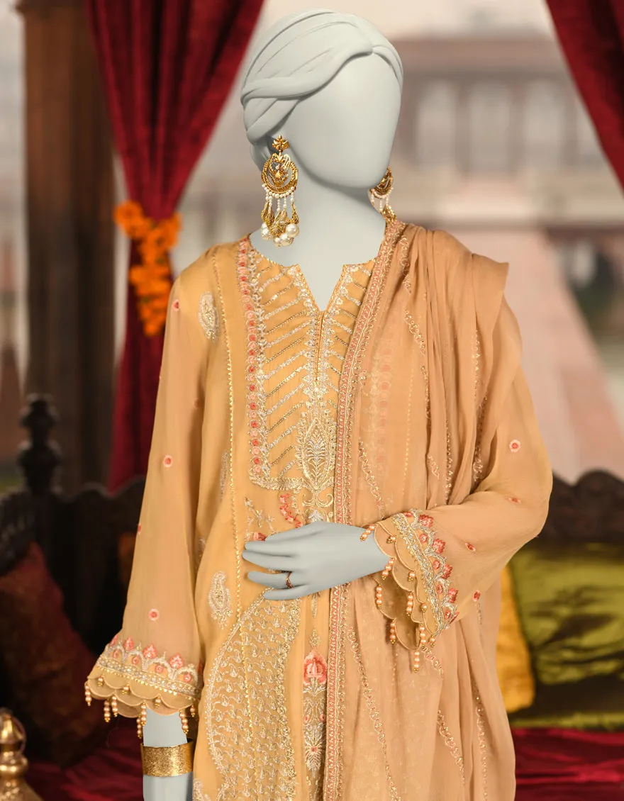 BROWN ORGANZA 3PC UNSTITCHED | JJLS-S-JFU-25-707 FB/FALAK-07 sold by Junaid Jamshed product image thumbnail 2