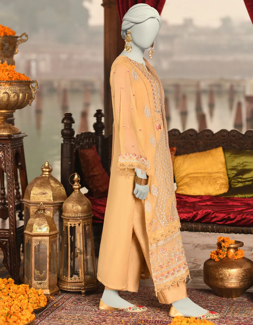 BROWN ORGANZA 3PC UNSTITCHED | JJLS-S-JFU-25-707 FB/FALAK-07 sold by Junaid Jamshed product image thumbnail 4