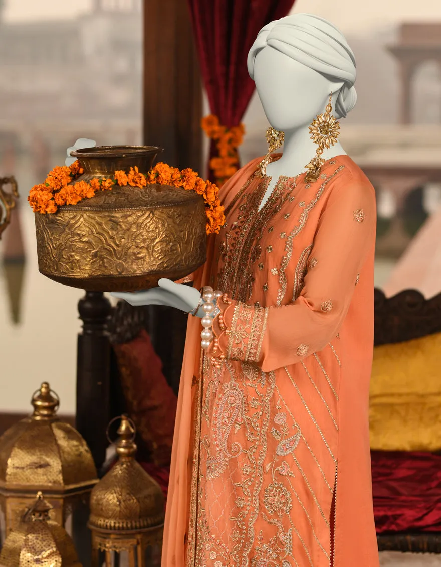 ORANGE ORGANZA 3PC UNSTITCHED | JJLS-S-JFU-25-708 FB/FALAK-08 sold by Junaid Jamshed product image thumbnail 4