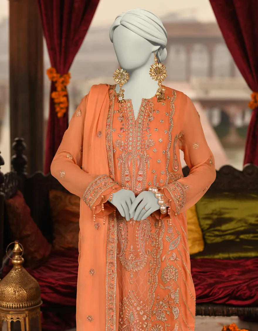 ORANGE ORGANZA 3PC UNSTITCHED | JJLS-S-JFU-25-708 FB/FALAK-08 sold by Junaid Jamshed product image thumbnail 2