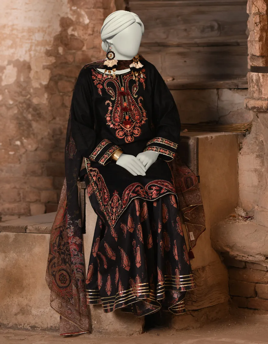 BLACK DOBBY 3PC STITCHED | JLAWN-S-25-016/S KASHMIRI-04 sold by Junaid Jamshed product image thumbnail 2