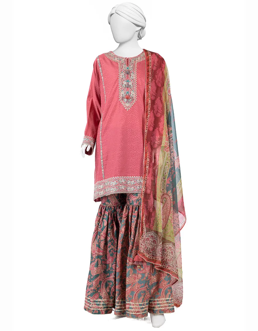 PINK DOBBY 3PC STITCHED | JLAWN-S-25-015/S KASHMIRI-03 sold by Junaid Jamshed