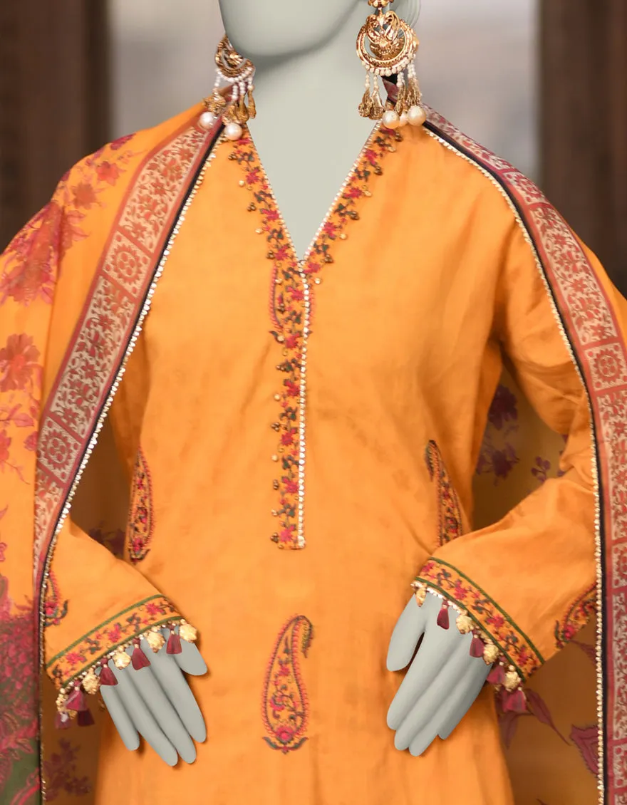 BROWN DOBBY 3PC STITCHED | JLAWN-S-25-017/S KASHMIRI-05 sold by Junaid Jamshed product image thumbnail 4