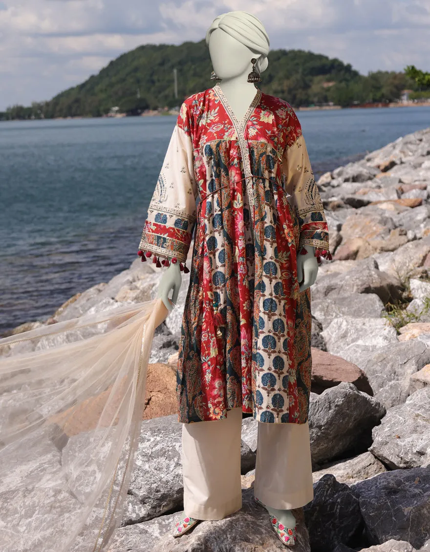 WHITE LAWN 3PC STITCHED | JLAWN-S-25-025/S ETHNIC BOGO-1 sold by Junaid Jamshed