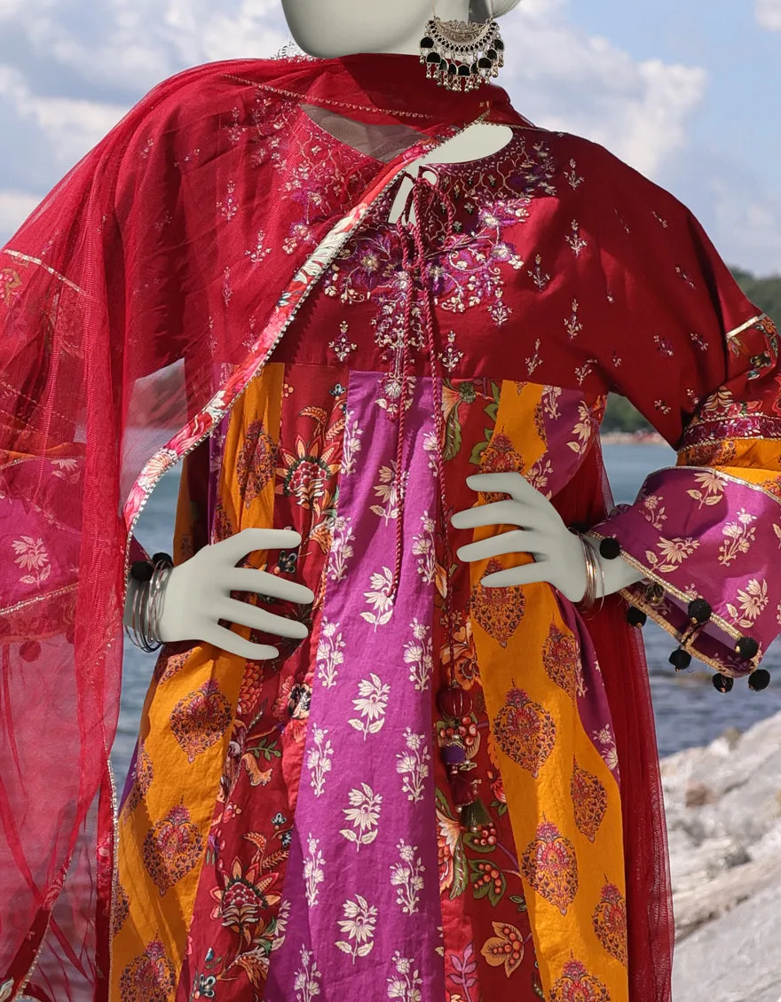 RED LAWN 3PC STITCHED | JLAWN-S-25-027/S ETHNIC BOGO-3 sold by Junaid Jamshed product image thumbnail 3