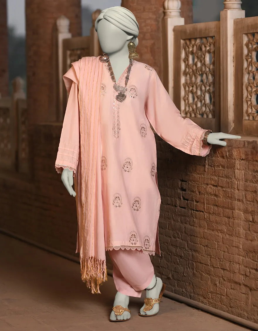 PINK LAWN 3PC STITCHED | JLAWN-S-25-032/S CHAMPA PANI-02 sold by Junaid Jamshed