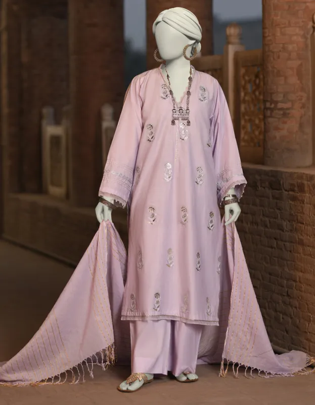 PURPLE LAWN 3PC STITCHED | JLAWN-S-25-033/S CHAMPA PANI-03 sold by Junaid Jamshed