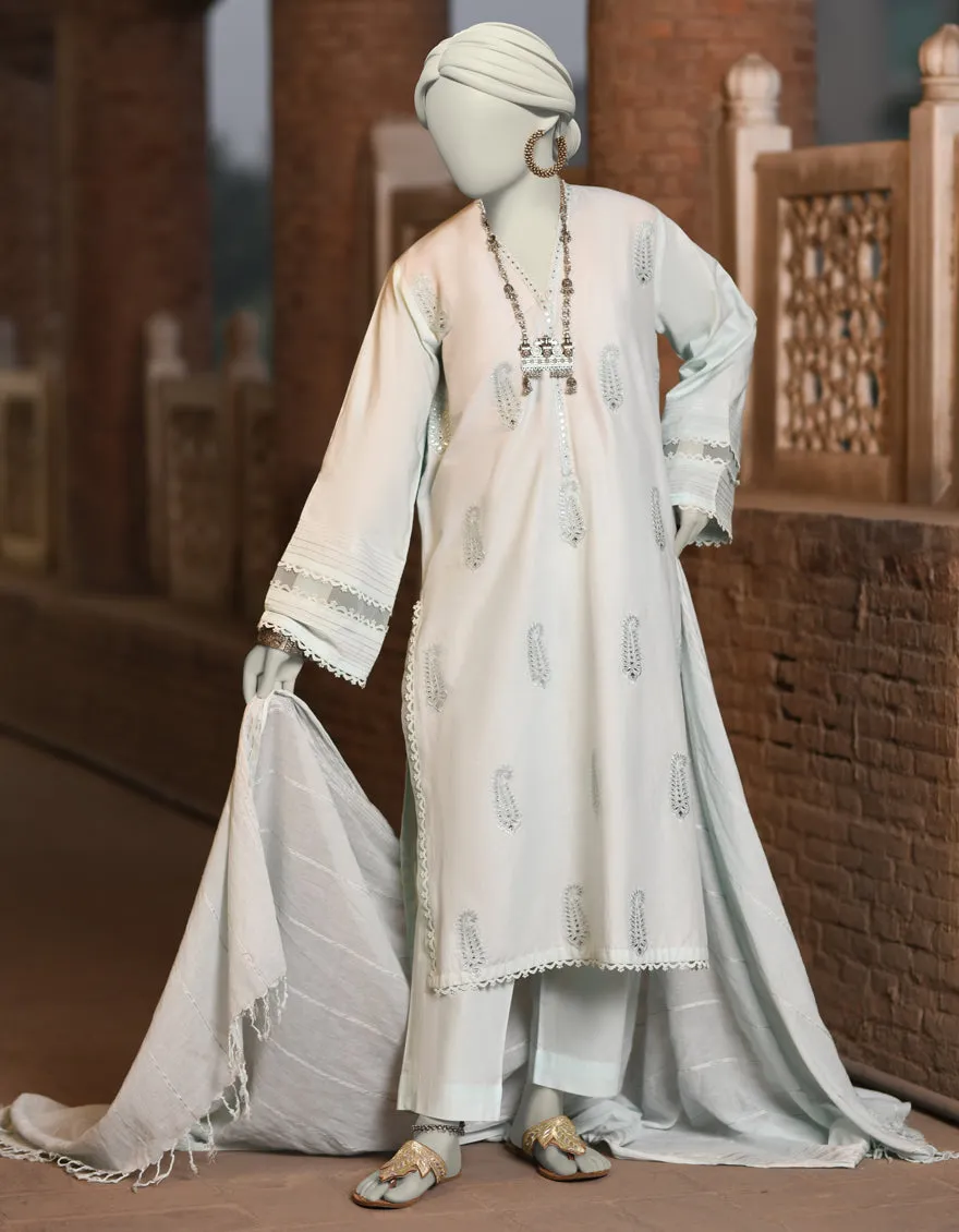 BLUE LAWN 3PC STITCHED | JLAWN-S-25-034/S CHAMPA PANI-4 sold by Junaid Jamshed