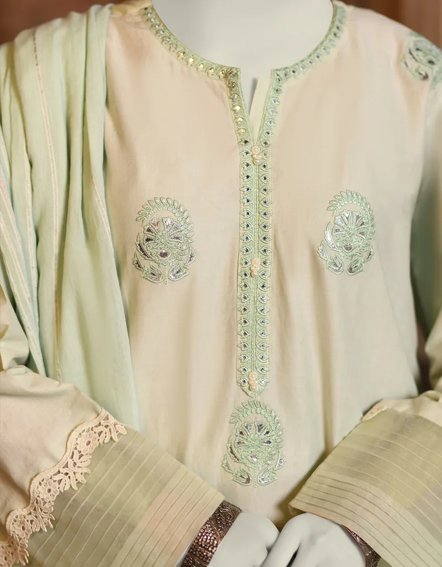 GREEN LAWN 3PC STITCHED | JLAWN-S-25-036/S CHAMPA PANI-6 sold by Junaid Jamshed product image thumbnail 3