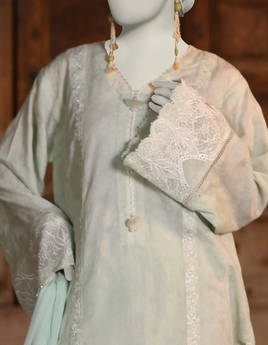 GREEN DOBBY 3PC STITCHED | JLAWN-S-25-050/S CUT WORK-02 sold by Junaid Jamshed product image thumbnail 2