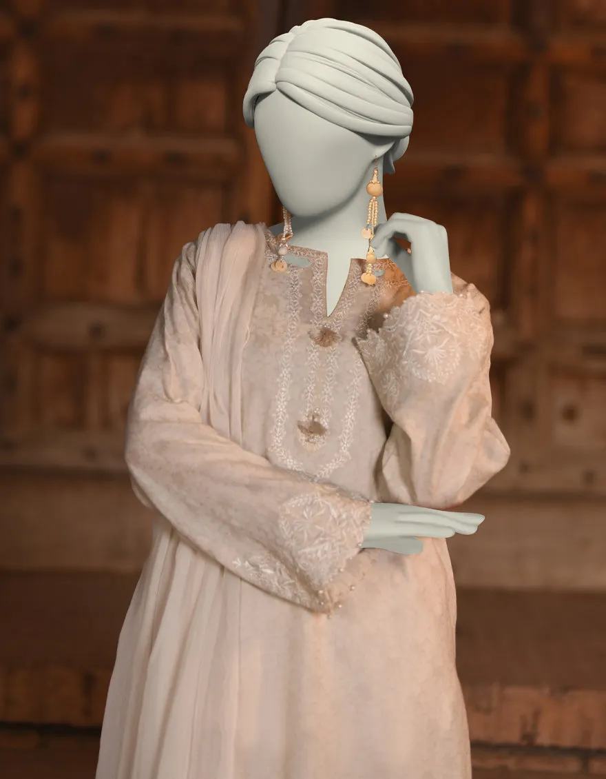 BROWN DOBBY 3PC STITCHED | JLAWN-S-25-049/S CUT WORK-01 sold by Junaid Jamshed product image thumbnail 3