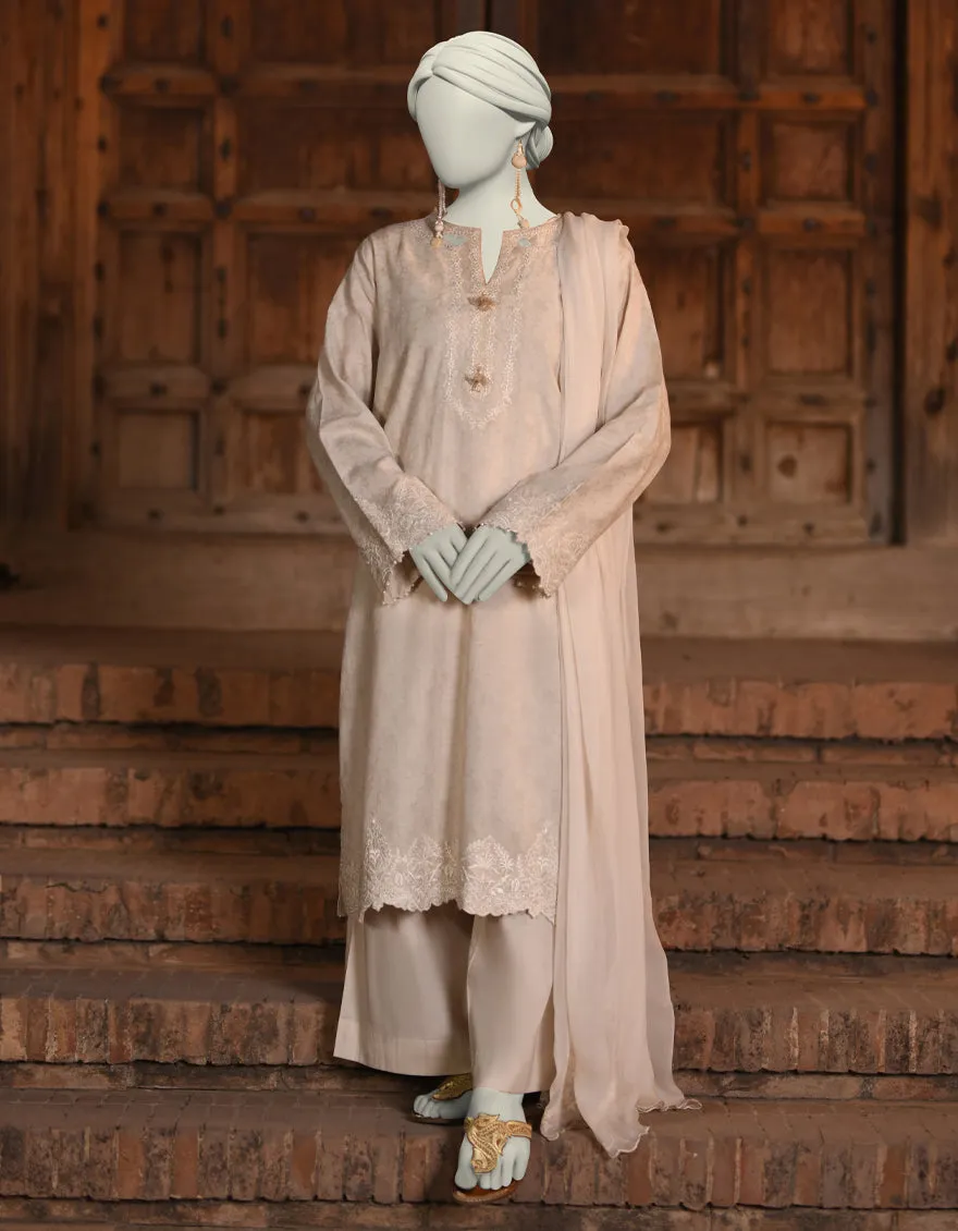 BROWN DOBBY 3PC STITCHED | JLAWN-S-25-049/S CUT WORK-01 sold by Junaid Jamshed