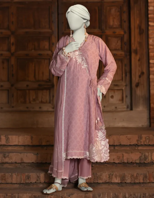 PINK DOBBY 3PC STITCHED | JLAWN-S-25-052/S CUT WORK-04 sold by Junaid Jamshed