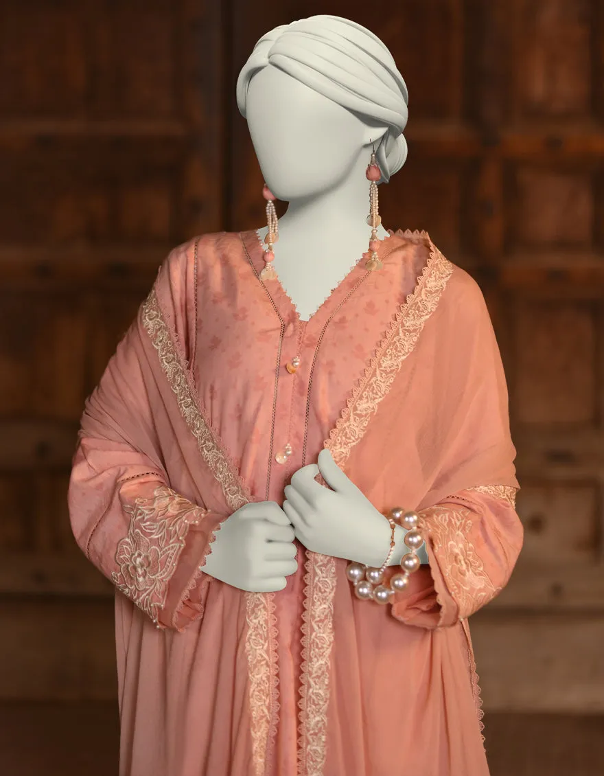 PINK DOBBY 3PC STITCHED | JLAWN-S-25-053/S CUT WORK-05 sold by Junaid Jamshed product image thumbnail 3