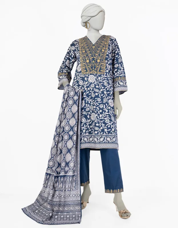 BLUE LAWN 3PC STITCHED | JLAWN-S-25-056/S ROYAL GARDEN-2 sold by Junaid Jamshed