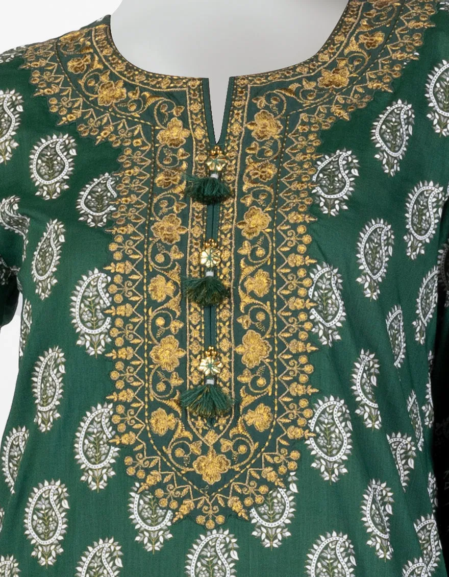 GREEN LAWN 3PC STITCHED | JLAWN-S-25-055/S ROYAL GARDEN-1 sold by Junaid Jamshed product image thumbnail 2